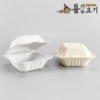 [박스📦] 원터치 펄프 용기 LD01 햄버거포장 샌드위치 크로플 포장용기 (500개)