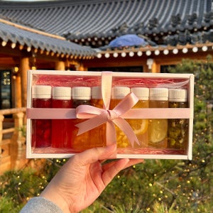 센스있는 보자기 선물세트 미니과일청
