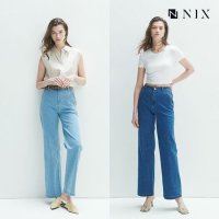 닉스 NIX 여 와이드핏 밴딩 저온스 데님 팬츠 HNPEDDW534P