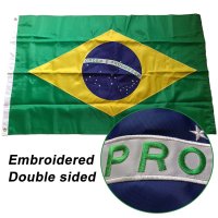 양면 수 놓은 브라질 국기 브라질 브라질 국기 세계 국가 배너 옥스포드 패브릭 나일론