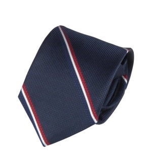 [더셔츠스튜디오] 네이비 베이직 스트라이프 자동 넥타이 N22-75