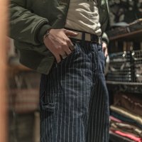 카펜터 팬츠 Bronson 50s 정비공 작업 바지 빈티지 철도 목수 스트라이프 Workwear