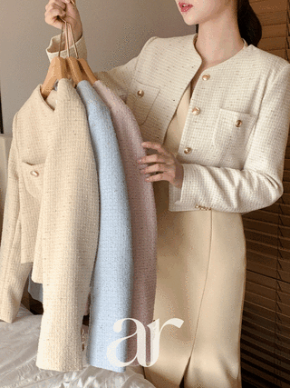(MADE/2기장/트위드자켓1위) 멜로샤 골드 트위드 자켓 jk2596 아뜨랑스 attrangs 봄 F FREE 경은 은주 pink beige blue white check 가을