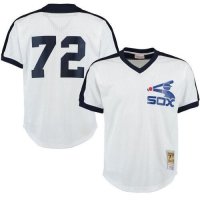 Carlton Fisk 시카고 화이트삭스 Mitchell & Ness Cooperstown Mesh Batting Practice Jersey White