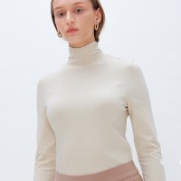 [렉시스] 백리본 타이 터틀넥  [크림] RIBBON TIE TURTLE NECK [CREAM]