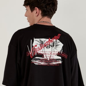 [게인스보로] 쿨모어 코코넛 트리 반팔티 블랙 17SS-OVER-CT-T-BK