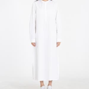 [로우 투 로우] WRD036 워시드 파인 코튼 롱 셔츠 원피스 (화이트) WRD036