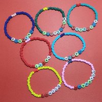 [봉보] Initial color beads bracelet 컬러 이니셜 비즈팔찌 7color B19OBA014