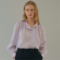 블랭크공삼 블랭크03 ruffle blouse lavender check