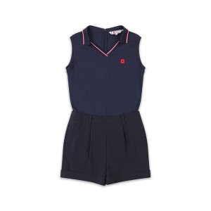 [온오프골프웨어] 여성 소재믹스 점프수트 OF3202LA_NAVY