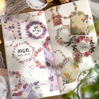 30 개갑 꽃 프레임 스티커 Washi 종이 화환 장식 Scrapbooking DIY 일