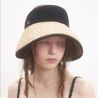 브라운햇 여성 Deauville Straw Sun Visor Hat - Black138703