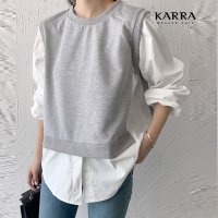 카라 KARRA 77까지 맨투맨레이어드블라우스 KB3SBL095C