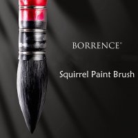 Borrence 다람쥐 머리 수채화 물감 페인트 브러시  전문 뾰족한 워시 걸레 그림 브러쉬 세트  그림 미술 용품
