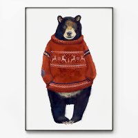 메탈 동물 곰 그림 아이방 일러스트 액자 흑곰 대형