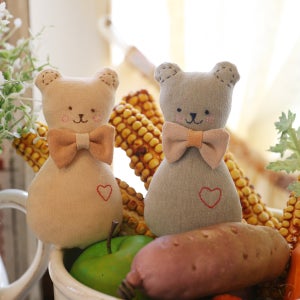 천연염색 곰봉이 딸랑이 치발기인형 출산선물, 배냇스토리
