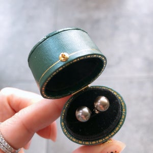 Best🏅14K 남양 타히티 흑진주 8.5mm 귀걸이, 랜선금빵