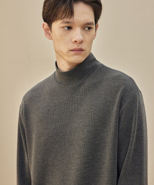 [필루미네이트] [블랙B-스테디 하프 폴라넥-차콜 UNISEX Basic Half Poloneck
