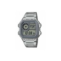 미국직구 Casio 카시오 Chronograph Watch Illuminator 5 Alarms World Time Classic AE1200WHD-7AV