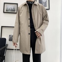 빅 사이즈 남성 트렌치 코트 오버핏 루즈 피트-Black Trench Mens