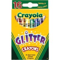 크레욜라 Crayola 16ct 멀티 컬러 글리터 크레용 6팩