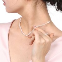 KNOTXKNOT 사랑스런 실버925 4-5mm 담수 진주 목걸이