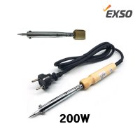 EXSO 나무인두기 200W 표준인두팁-10파이 나무손잡이 인두기 보급형