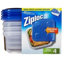 지퍼락 Ziploc 용기 스몰 스퀘어 - 1 2L 40온스 - 4개입 1팩