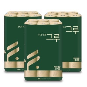 그루 삼정펄프 그루 더 오리지널 두루마리휴지 3겹화장지 30m 30롤 3팩