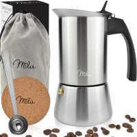 Milu Espresso Maker Induction Stainless Steel 인덕션용 모카포트 스테인리스 스틸 4잔분량