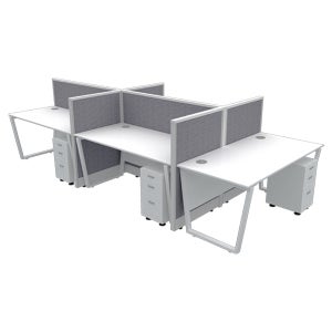 멜론책상&원톤파티션 5인세트 / (이동서랍별도구매)