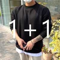 1 1 기모 무지 맨투맨