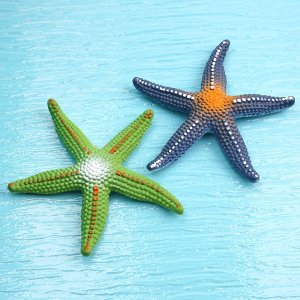 별 무늬 불가사리 모형 2색 여름 바다 바닷가 연출소품 해양 생물 모형 스타피쉬 가짜 교구 RR 그린