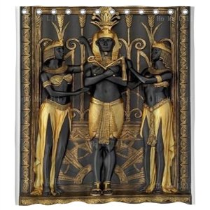 이집트 통치자 고귀한 파라오와 그의 처녀 벽 상패 땅의 왕실 보호자 이집트 샤워 커튼  호 미 릴리