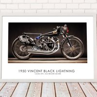 1950 빈센트 블랙 번개 오토바이 슈퍼 바이크 포스터 캔버스 회화 모험 오토바이 벽 예술 사진 홈 장식
