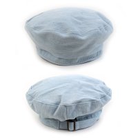 Belted Washing Light Denim Beret 베레모