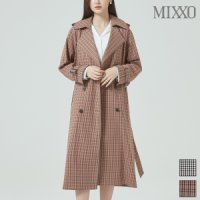 미쏘 체크 더블 트렌치 코트 MIWJTA203B-T