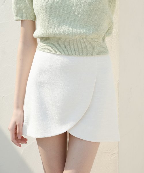 벰버 TWEED WRAP MINI SKIRT VV23SPSK04