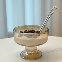 투명시리얼볼 귀여운 손잡이 요거트볼 유리 빙수그릇 세트 아이스크림그릇
