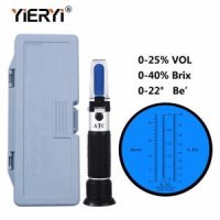 측정기 Yieryi 3 In 1 휴대용 포도 알코올 와인 굴절계 Brix Baume W25V V 저울