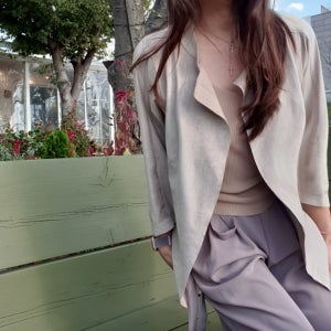 스웨이드자켓 로브가디건 여자자켓 드로잉코튼 , 드로잉코튼