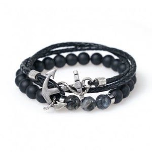 [제이반스 클래식] 더블라인앵커420 제이드컷412 팔찌세트 (C1801-SE045BK) 10963672