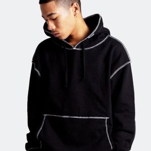 [리스펙트] 헤비웨이트 리버스 스티치 후드티 (블랙) FW18049