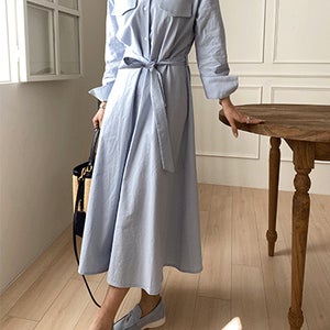 [8,000원 자동할인]  로제 파스텔 셔츠ops