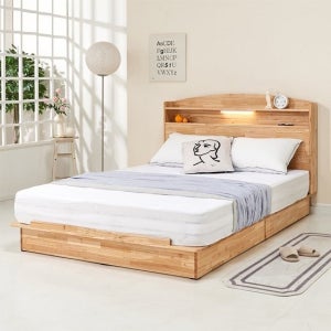 아지트 원목 호텔 라지킹 평상형 트윈 침대 프레임 맞춤 (높이 20cm)