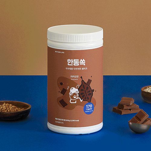 [리턴라이프] 의 위엄 당충전 맛도리 한통쏙 <b>카카오맛</b> JMT 식사대용 다이어트 단백질 쉐이크 800g