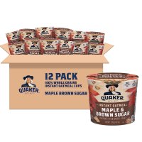 퀘이커 미국 Quaker 인스턴트 오트밀 메이플 슈가 컵 48g 12팩 시리얼