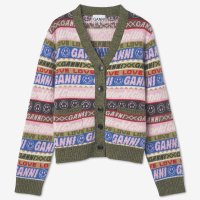 가니 GANNI 여성 로고 그래픽 가디건 - 멀티 LOGO GRAPHIC CARDIGAN K1794999