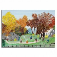 로버트슨 모지스 할머니 Grandma Moses 캔버스 액자-A 40 x 50 흰색