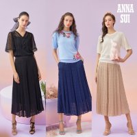 안나수이 ANNA SUI 메탈 체크 쉬폰 와이드 팬츠